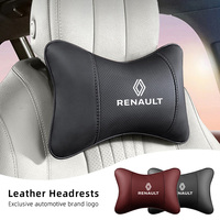 Car Leather Seat Headrest Neck Pillow Head Cushioning Accessories For Renault ZOE QM6 Austral Kardian Rafale Kangoo Arkana Clio
