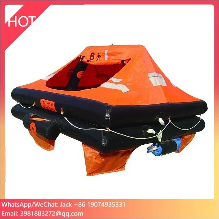 produzione di zattera salvadanaio di emergenza, zattera salvadanaio per 20 persone, salvadanaio gonfiabile omologato con solas