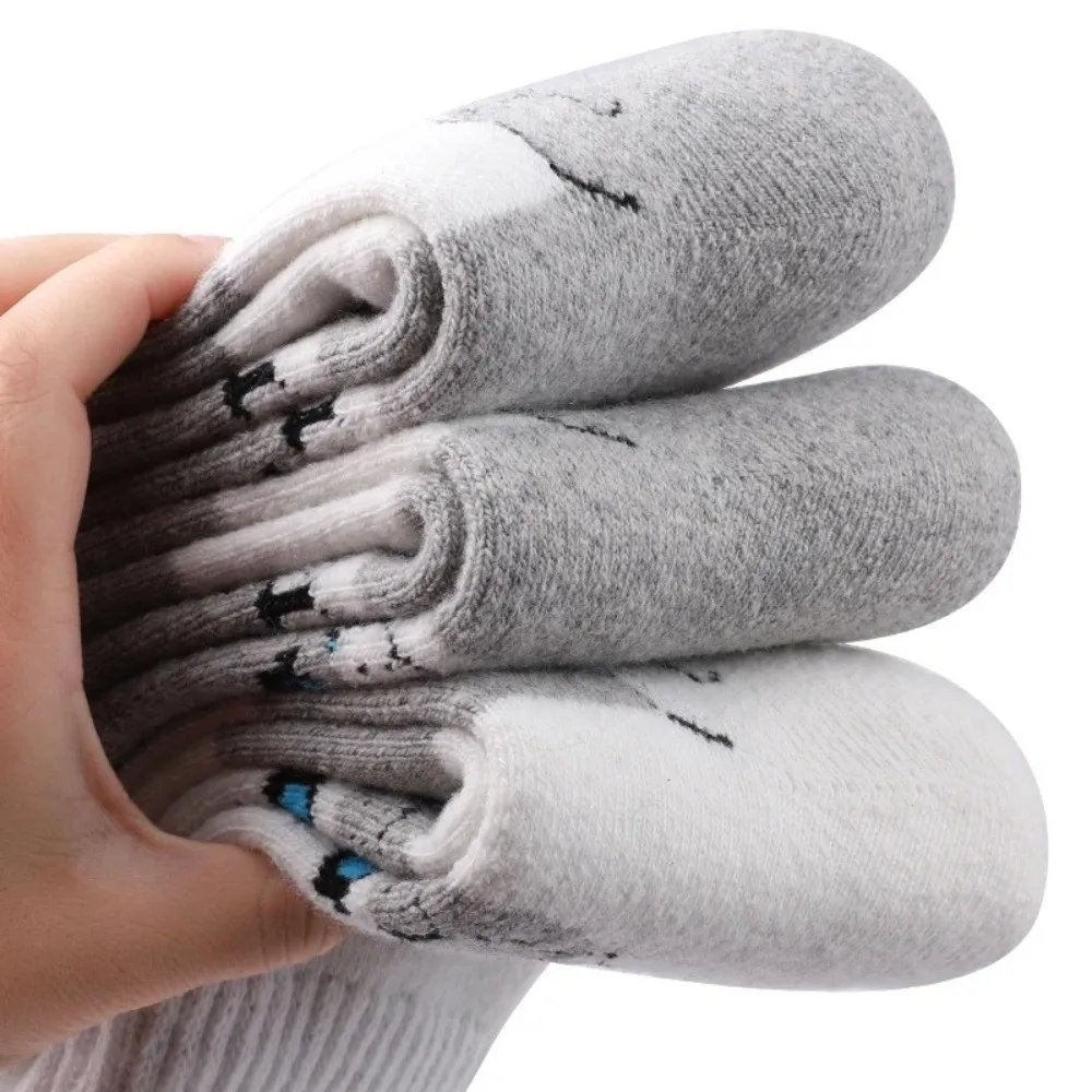 

Cute Cartoon Cat Fleece Terry Socks Soft Winter Warm Mid-calf Socks Thick Breathable Thermal Knit Socks