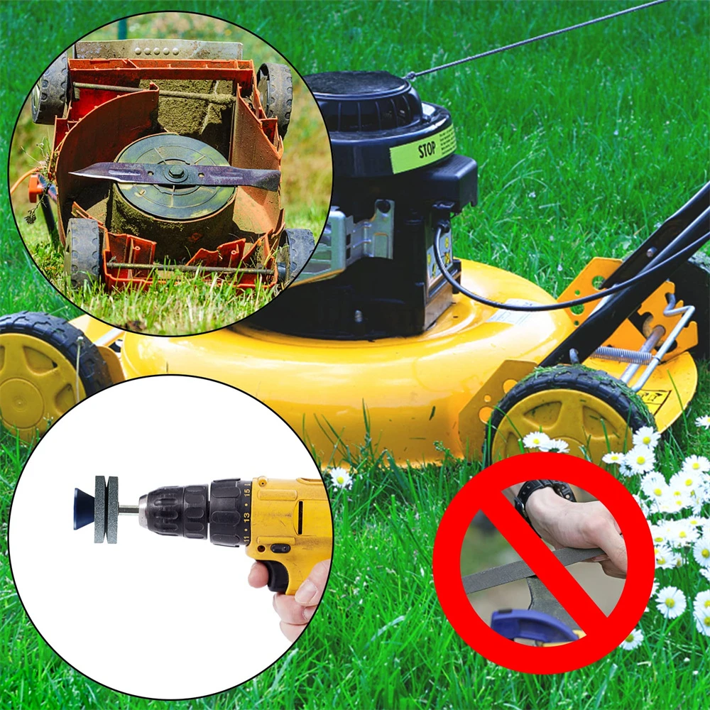 Lawn Mower Sharpener Four-layer Whetstone Lawnmower Blade Sharpener Grinding Universal Grinding Drill Tool