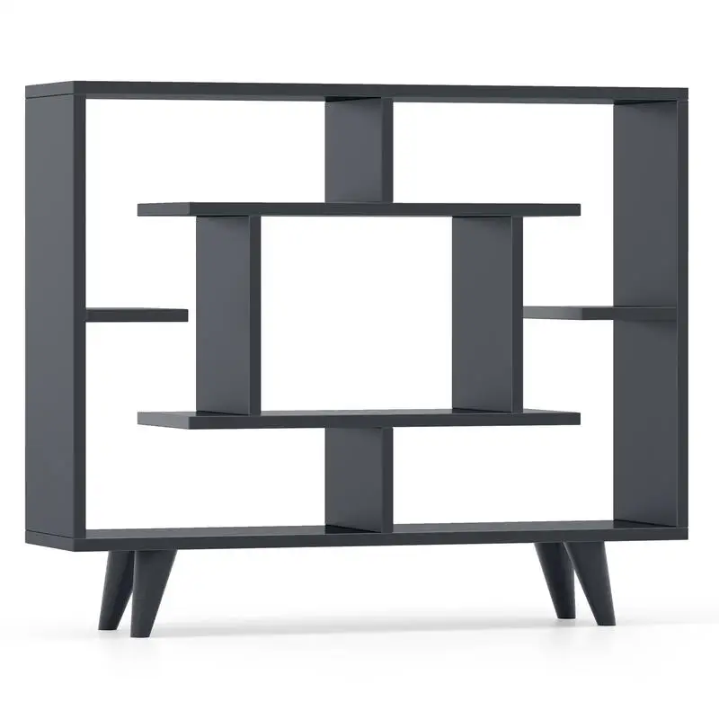 

Geometric Bookcase with Anti-Tipping Kit and Storage Shelving Unit-Black