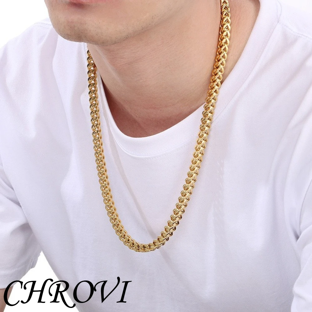 Fashion 925 sterling silver gold-plated 6MM dragon bone necklace on sale. 20-inch bracelet - luxurious and fashionable.