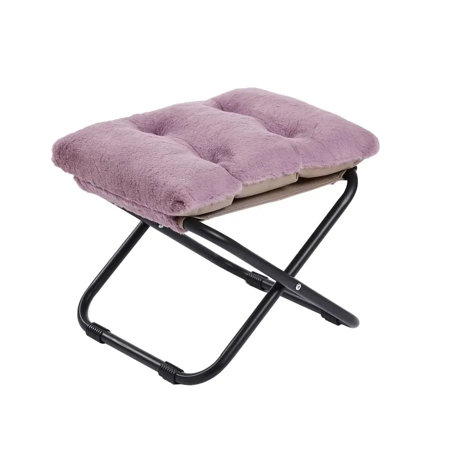 

Folding Footrest Stool, Portable Ottoman Foot Rest, Upholstered Small Foldable Ottoman Stool with Detachable Thick Cotton Cushio
