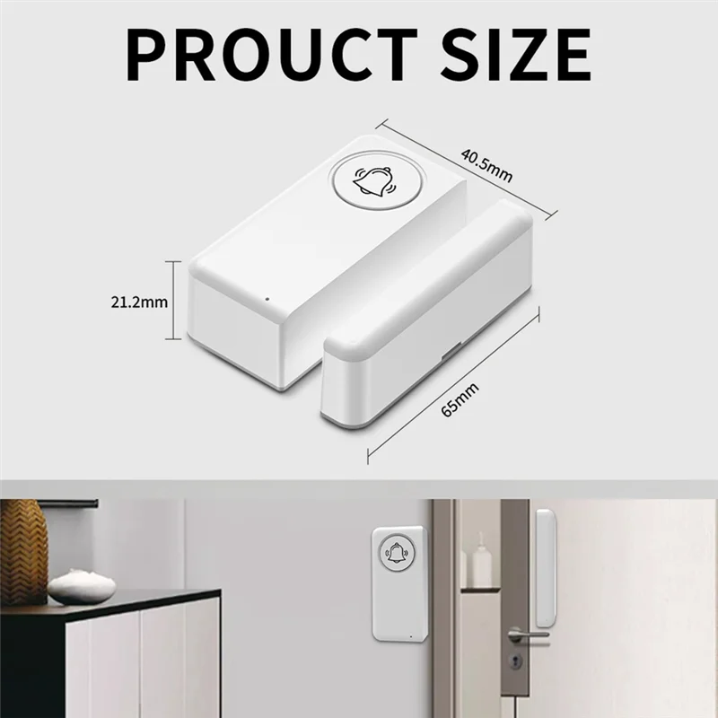 【PUBLICITY】เซ็นเซอร์ประตูอัจฉริยะ Tuya Smart WIFI พร้อมสัญญาณเตือน 90 เดซิเบล เครื่องตรวจจับการเปิดหน้าต่าง ควบคุมด้วยเสียง ป้องกันการบุกรุก