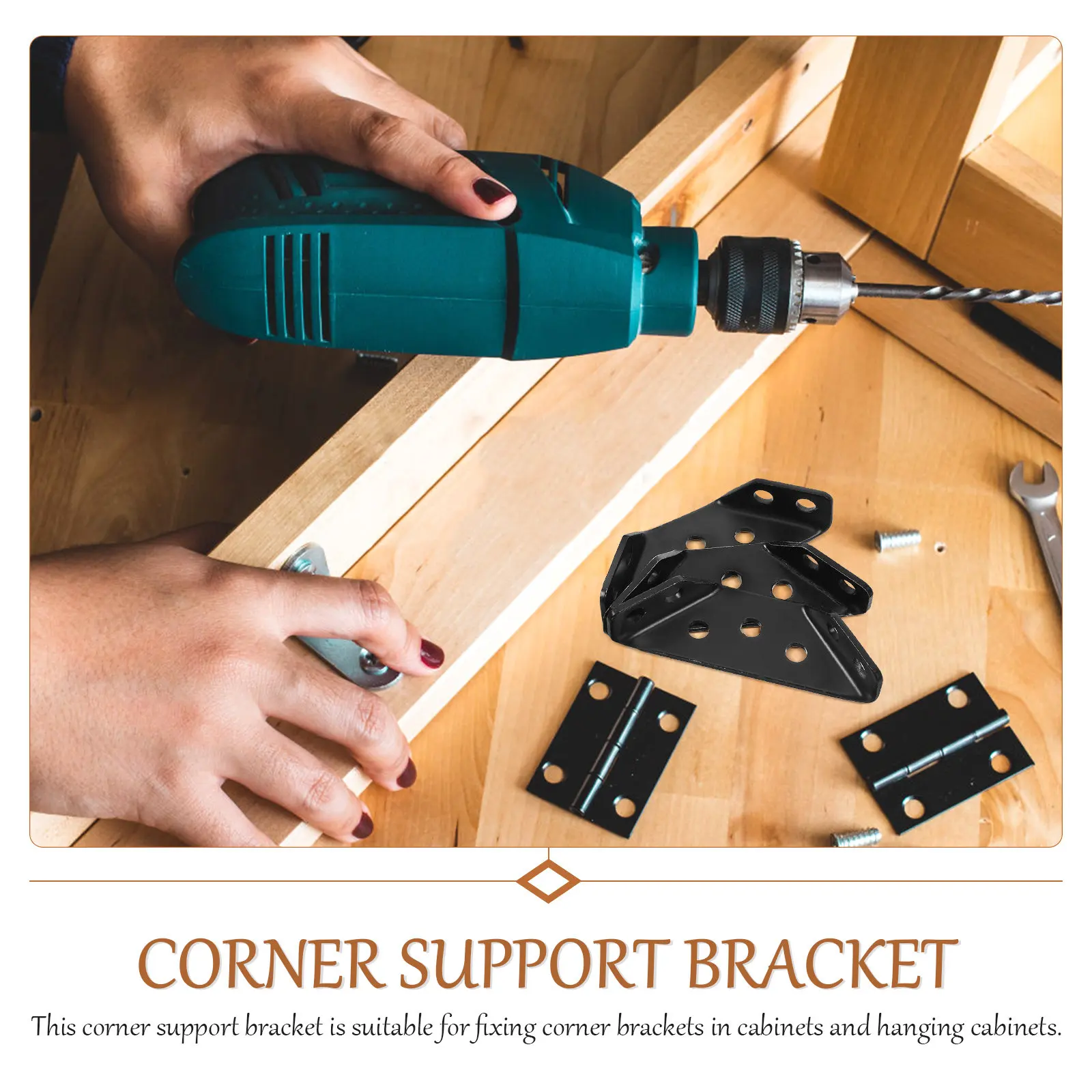 12Sets Heavy Duty Cabinet Corner Brackets Stainless Steel Furniture Corner Connectors for Kitchen Bathroom Shelves Countertop