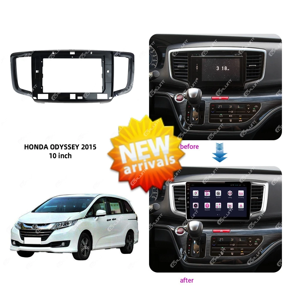 Bingkai DVD mobil adaptor Fascia untuk HONDA ODYSSEY 2015 10 inci Android Radio Kit Panel Fitting dasbor