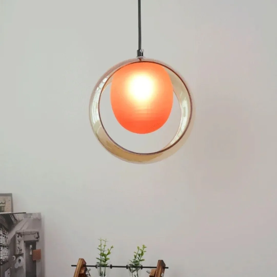 Creative Restaurant Glass Pendant Lamp Amber Smoke Gray Clear Colorful Ball Chandelier Light Bedside Dining Table Kitchen Decor
