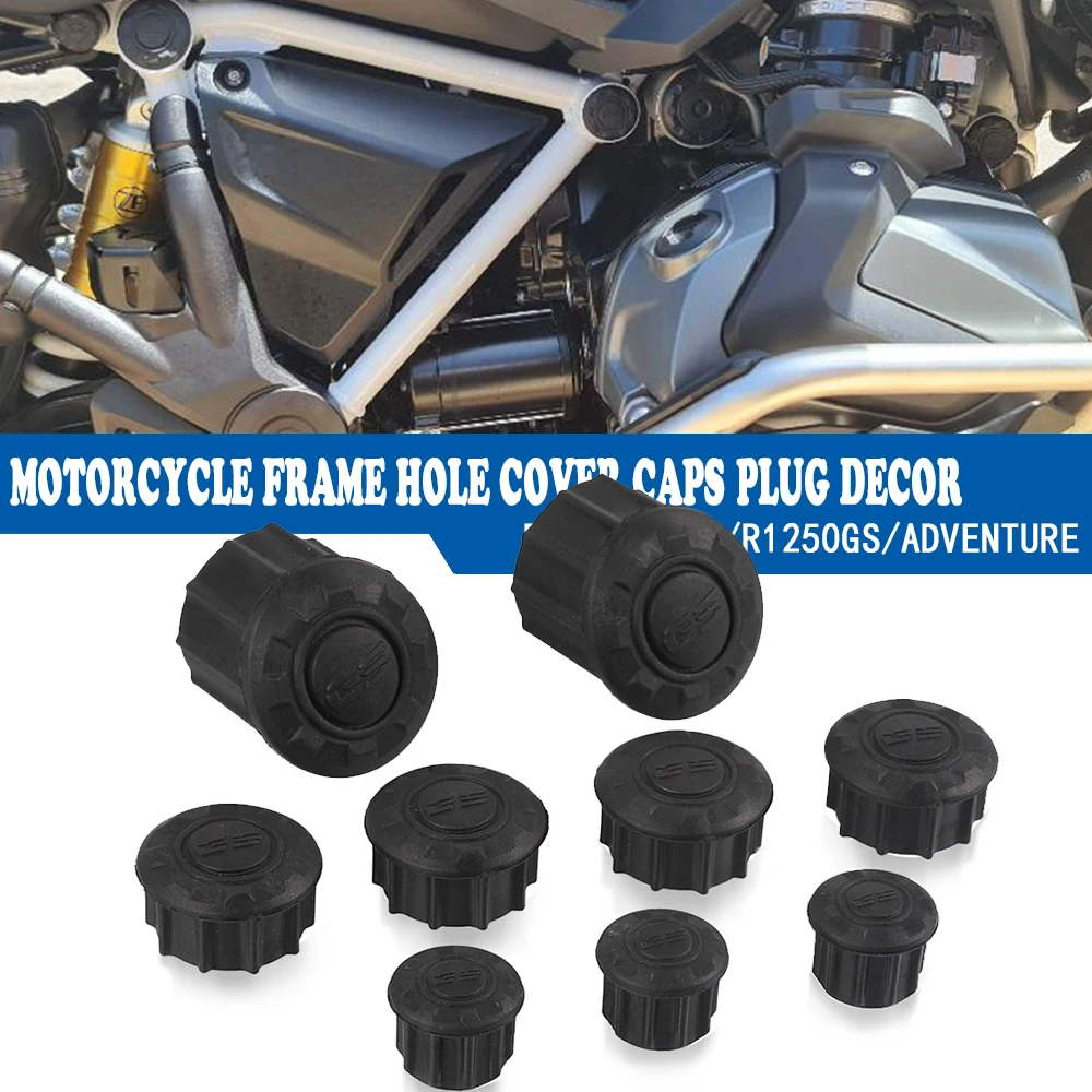 

9PCS GS1250 Frame Hole Cover Caps Plug Decor For BMW R 1250GS R 1250 1200 GS LC Adventure ADV R1250GSA 2019- 2024 Frame Cap Set