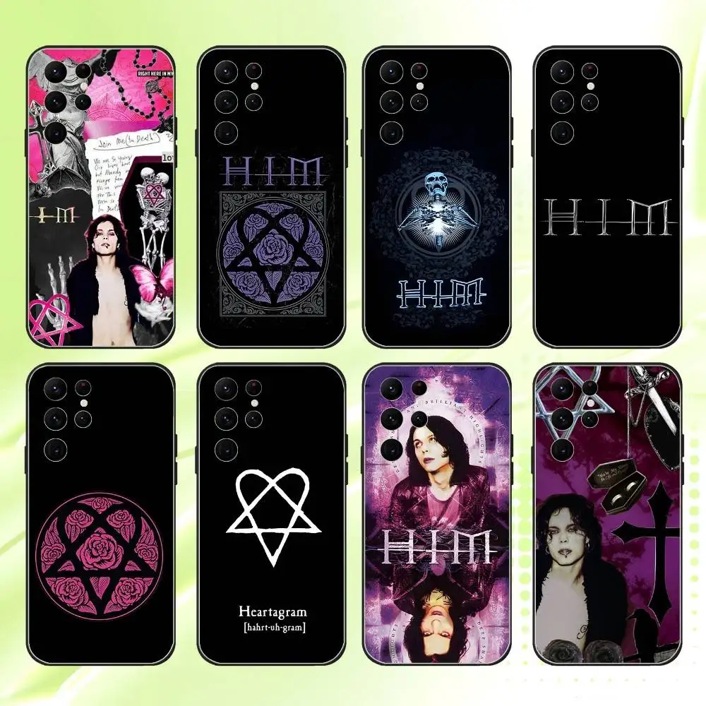 

HIM Razorblade Romance Phone Case For Samsung S 25,24,23,22,30,21,10,9,Ultra,Plus,Lite,FE,4,5G Black Soft Case