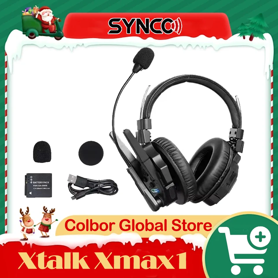 SYNCO Xtalk X2 2.4GHz Wireless Intercom System Single-Ear Headset Remote Protable Microphone with Noise Cancellation