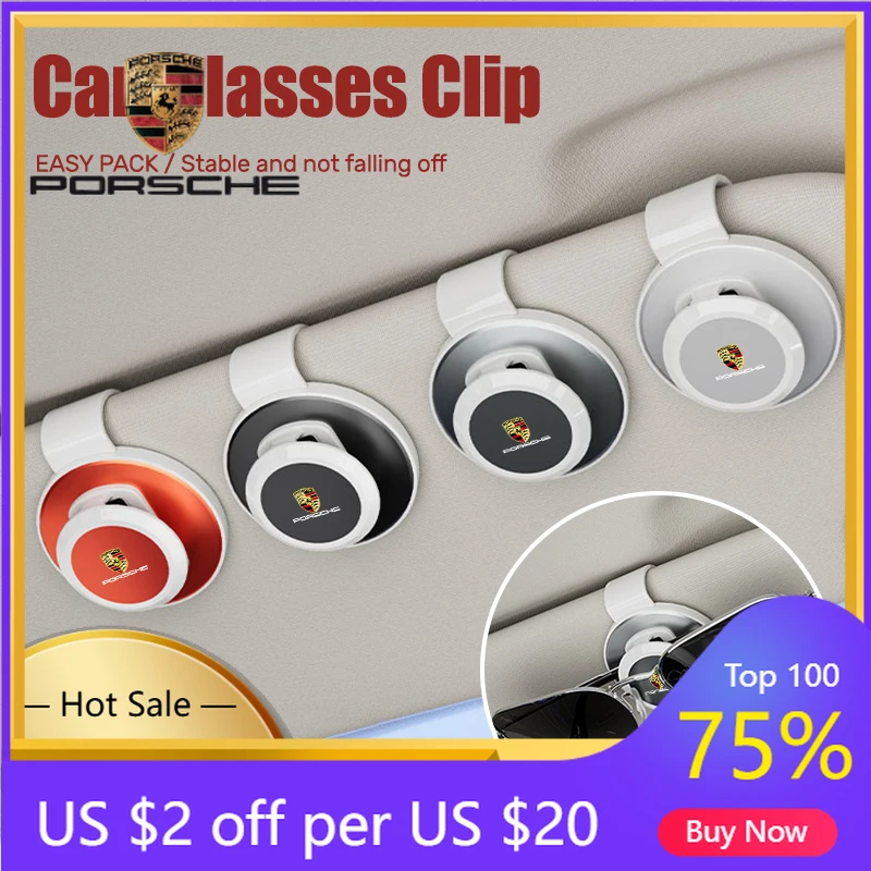 

Car Sticker For Porsche Cayenne Panamera Macan 911 New Car Sun Visor Glasses Clip Sunglasses Card Holder Accessory For Porsche 9