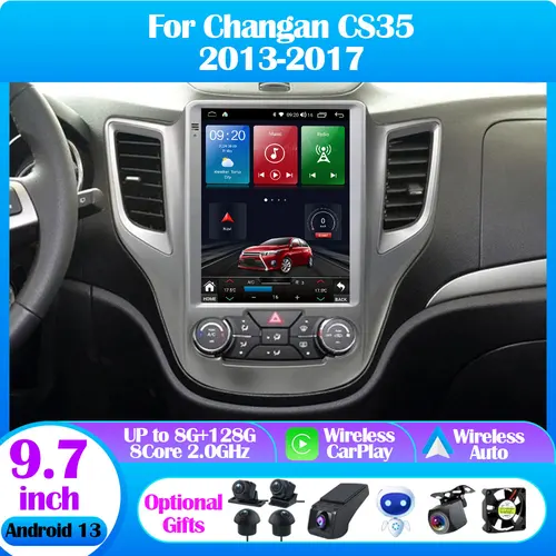 Para Changan CS35 2013-2017 9,7 ""7862S QLED Android 13 Radio de coche estilo Tesla reproductor de vídeo Multimedia Carplay GPS Navi estéreo 4G