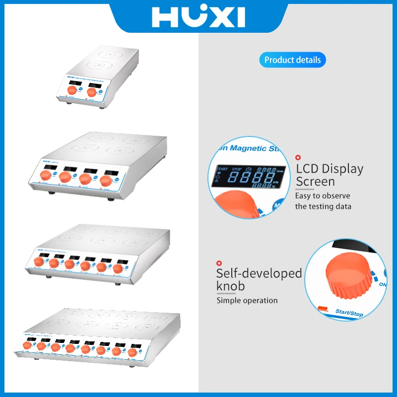 HUXI 2-Position Laboratory Magnetic Stirrer SS316 Lab Mixer Customizable OEM Support No Heating Magnetic Stirrer
