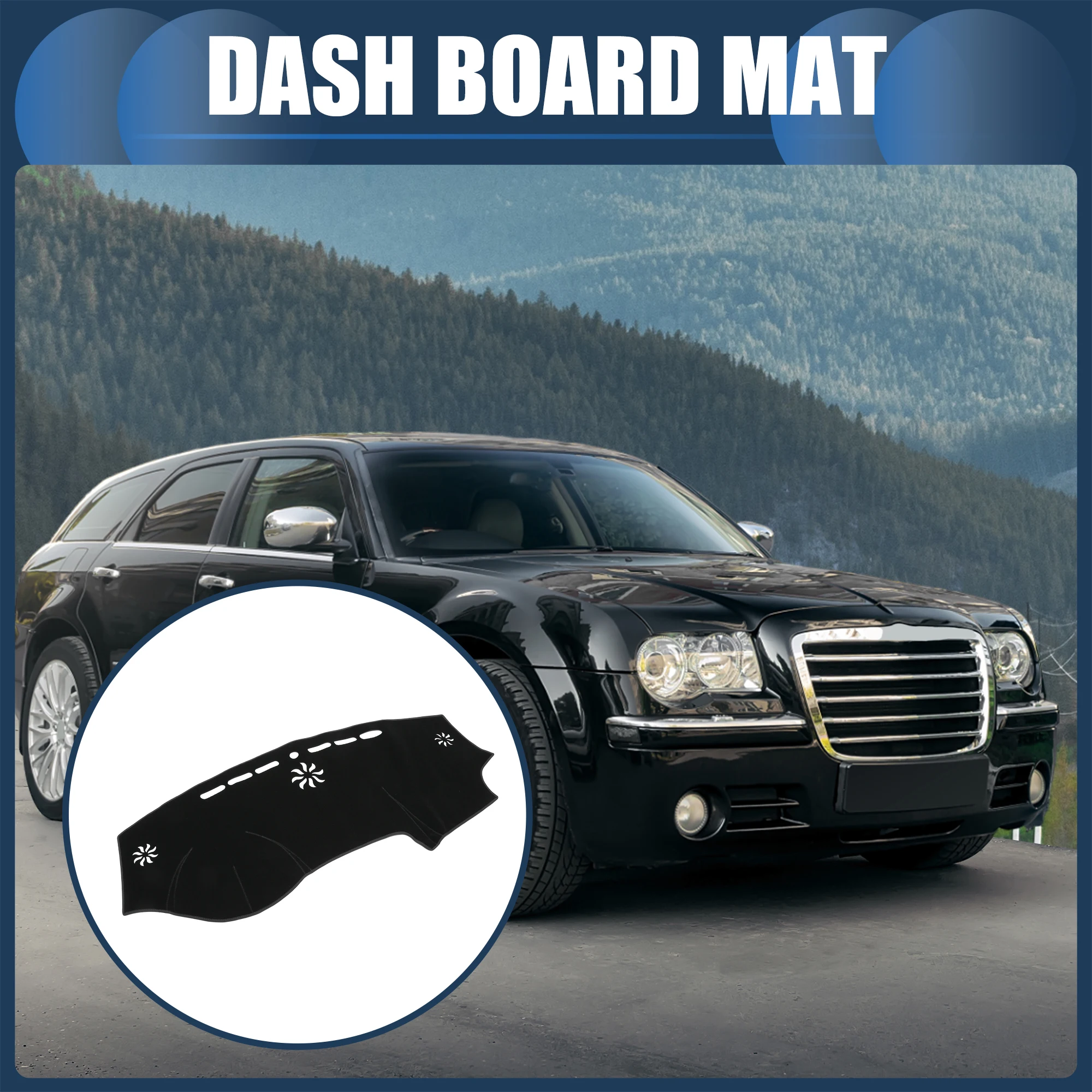 UXCELL Dashboard Dash Cover Mat for Chrysler 300c 2011-2017 Sun Protector Pad Black