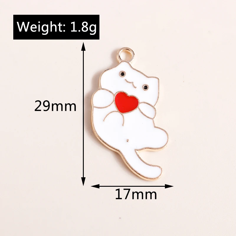 ليزلي-سحر القط المينا لطيف ، عقد الحب القلب ، صنع المجوهرات ديي ، أقراط متدلية ، اكسسوارات القلائد ، 10 * #6