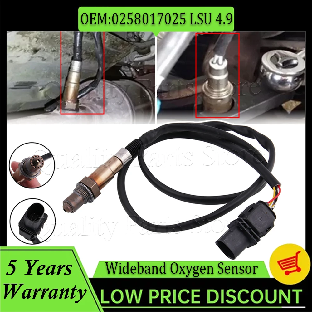 

1PC NEW 0 258 017 025 0258017025 LSU 4.9 Lambda Wide Band O2 Oxygen Sensor 6 PINS For AEM 30-2004 PLX UEGO 17025 For Autometer