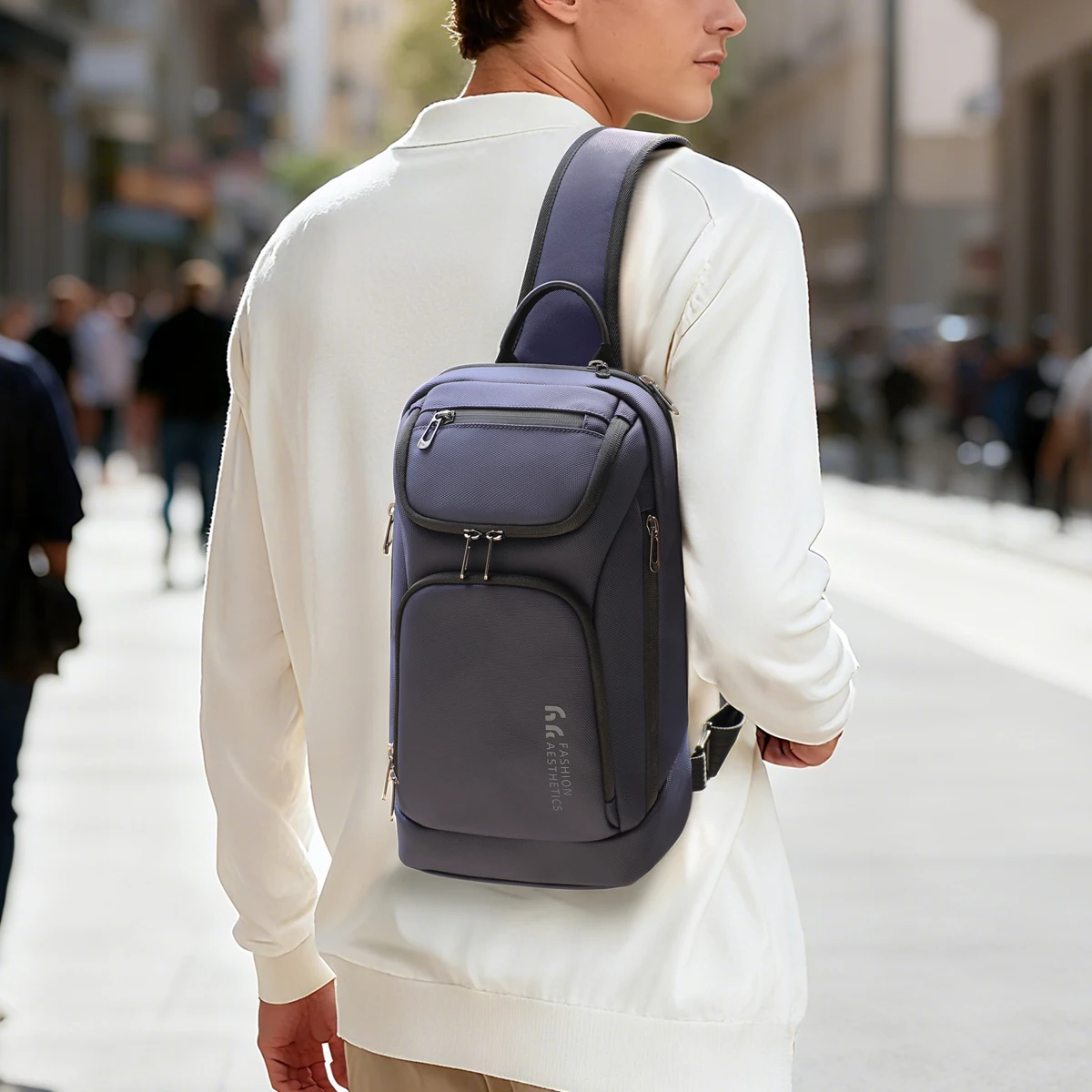 حقيبة كتف للأعمال من HK للرجال مقاومة للماء حقيبة كروس يومية مقاس 11 بوصة لجهاز iPad متعددة الوظائف محمولة للسفر وحقائب صدر قصيرة للرحلات #2