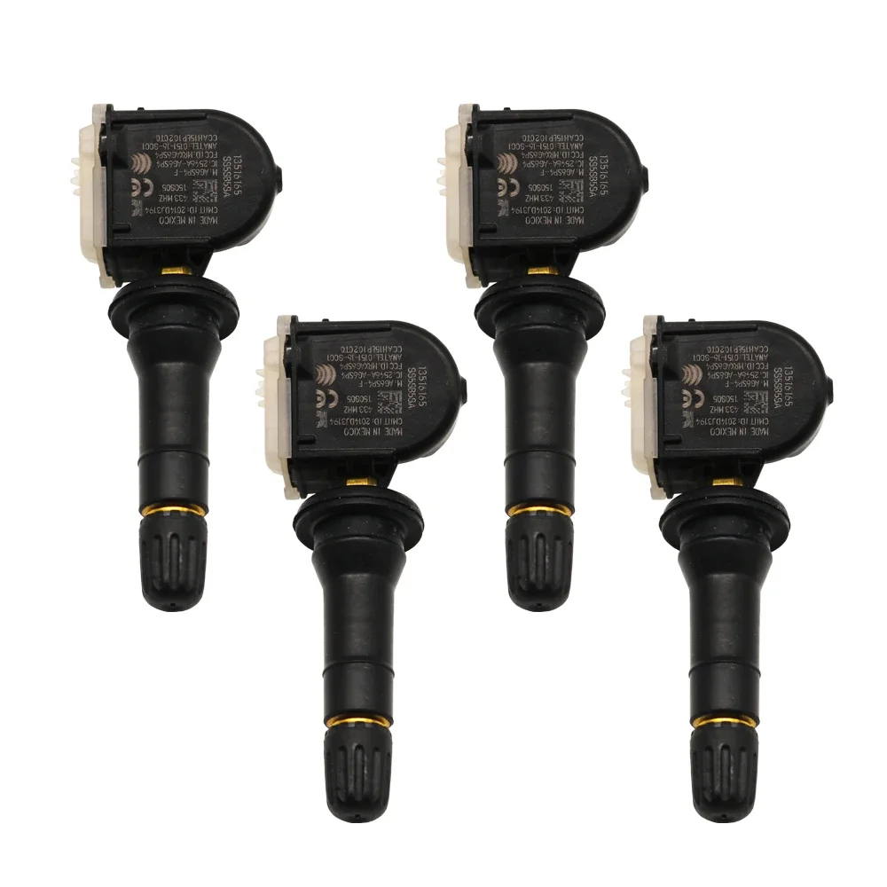 4X Sensor de presión de neumáticos para Chevrolet Traverse 2017-2023 SENSOR TPMS de 433MHz 13540602 13522955 13516165 13598773