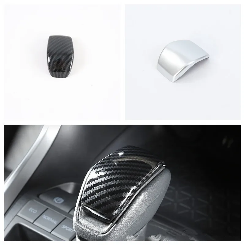 Carbon Fiber/Silver ABS Car Gear Shift Knob Head Panel Cover Trim Styling Sticker Fit For Landcruiser LC300 2023