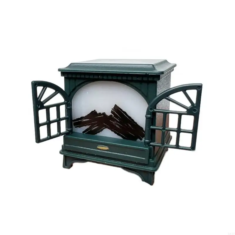 

N84E Dollhouse Fireplace with Led Light Miniature Furniture for 1/12 Scale Dollhouse