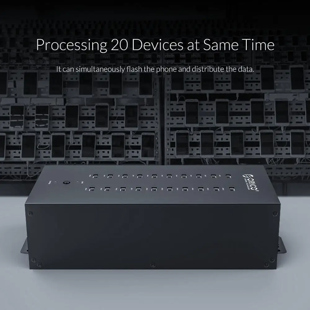 Orico usb hub 20 portas divisor usb industrial usb2.0 hub com 150w adaptador de alimentação independente integrado para windows mac linux