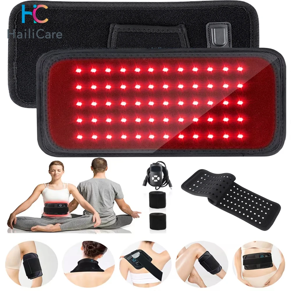 

660nm LEDs Red＆Infrared Light Therapy Belt Back Burn Fat Wrap Slimming Machine Waist Heat Pad Full Body