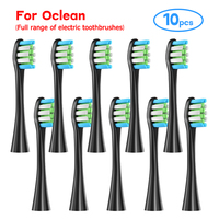 10pcs Replacement Toothbrush Heads for Oclean Full Range Soft DuPont Nozzles Vacuum Sealed Packaged