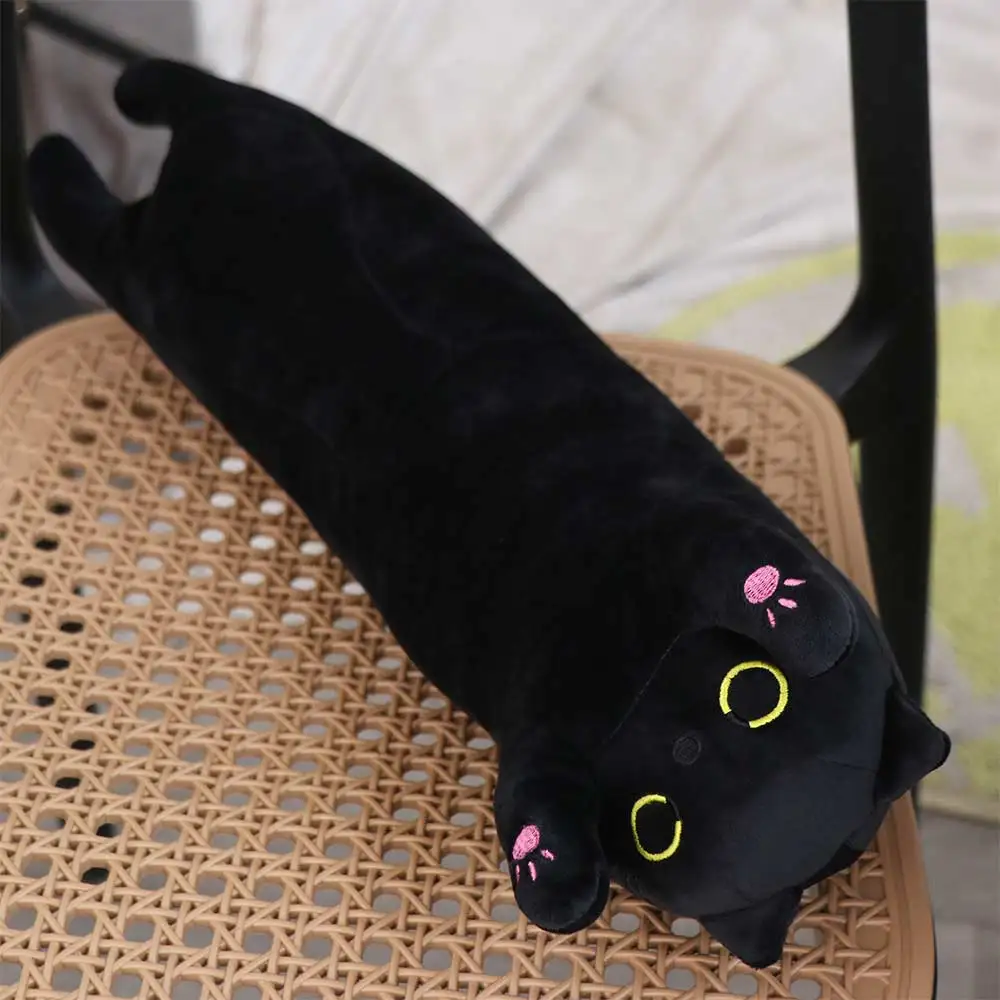 

Bed Decor Stuffed Animal Long Cat Pillow Sleeping Pillow Sofa Cushion Black Cat Home Decor 44cm Stuffed Cat Birthday Gift
