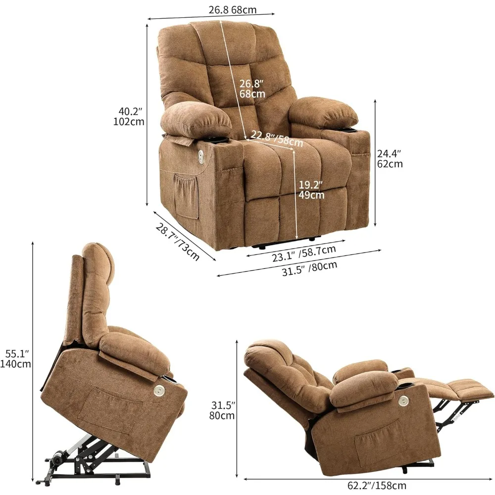 Power Lift Recliner Chair for Elderly with Vibration Massage and Lumbar Heating, Electric Lift Recliner Single Sofa