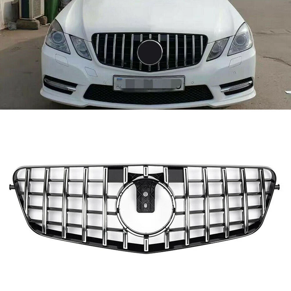 Car Front Bumper Grille GTR Style Grill Accessories For Mercedes-Benz E-Class W212 E200 E300 E350 E500 E550 2010 2011 2012 2013