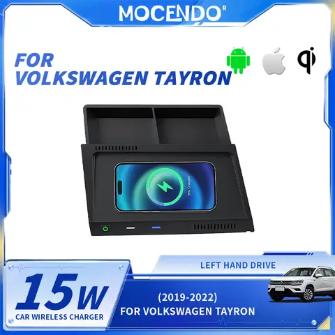 15W Wireless Car Charger For Volkswagen Tayron 2019-2022 Fast Charging Center Console cars accessories tools
