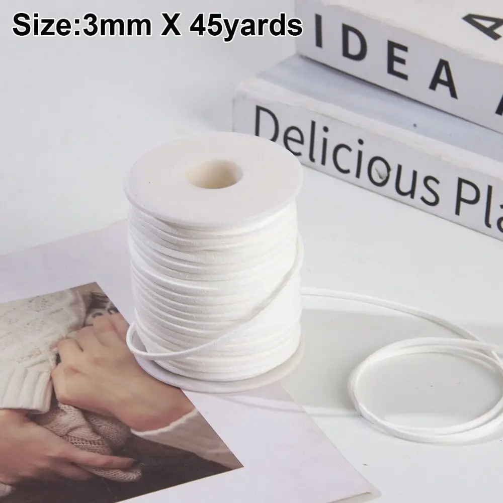 Nouveau 50yards Faux daim tressé cordon plat 3mm daim cordon plusieurs couleurs bijoux fabrication de bracelets