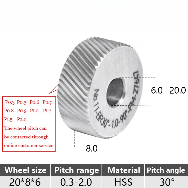 20*8*6 BL/BR  30° 45° HSS Single Wheel Hommel+Keller Knurling Tools For CNC Lathe