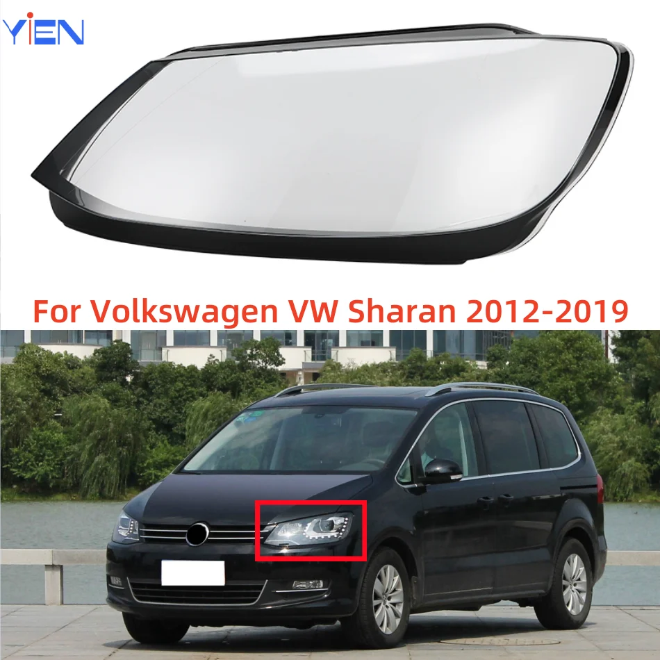 For Volkswagen VW Sharan 2012 to 2019 Lampshade Lamp Shade Headlight Shell Transparent Headlamp Cover Lens Plexiglass