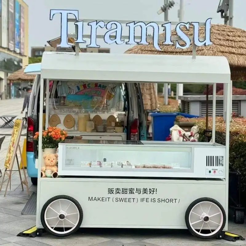 #holesale Customizable Outdoor Commercial-Use Food Truck Multifunctional Mobile Coffee Tiramisu Ice Cream Hotdogs