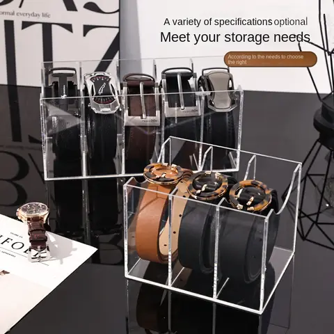 3/5/7 그리드 벨트 주최자, 옷장 용 아크릴 벨트 보관 홀더, 넥타이 용 디스플레이 케이스, 나비 넥타이, 벨트 보관 랙 및 디스플레이 박스