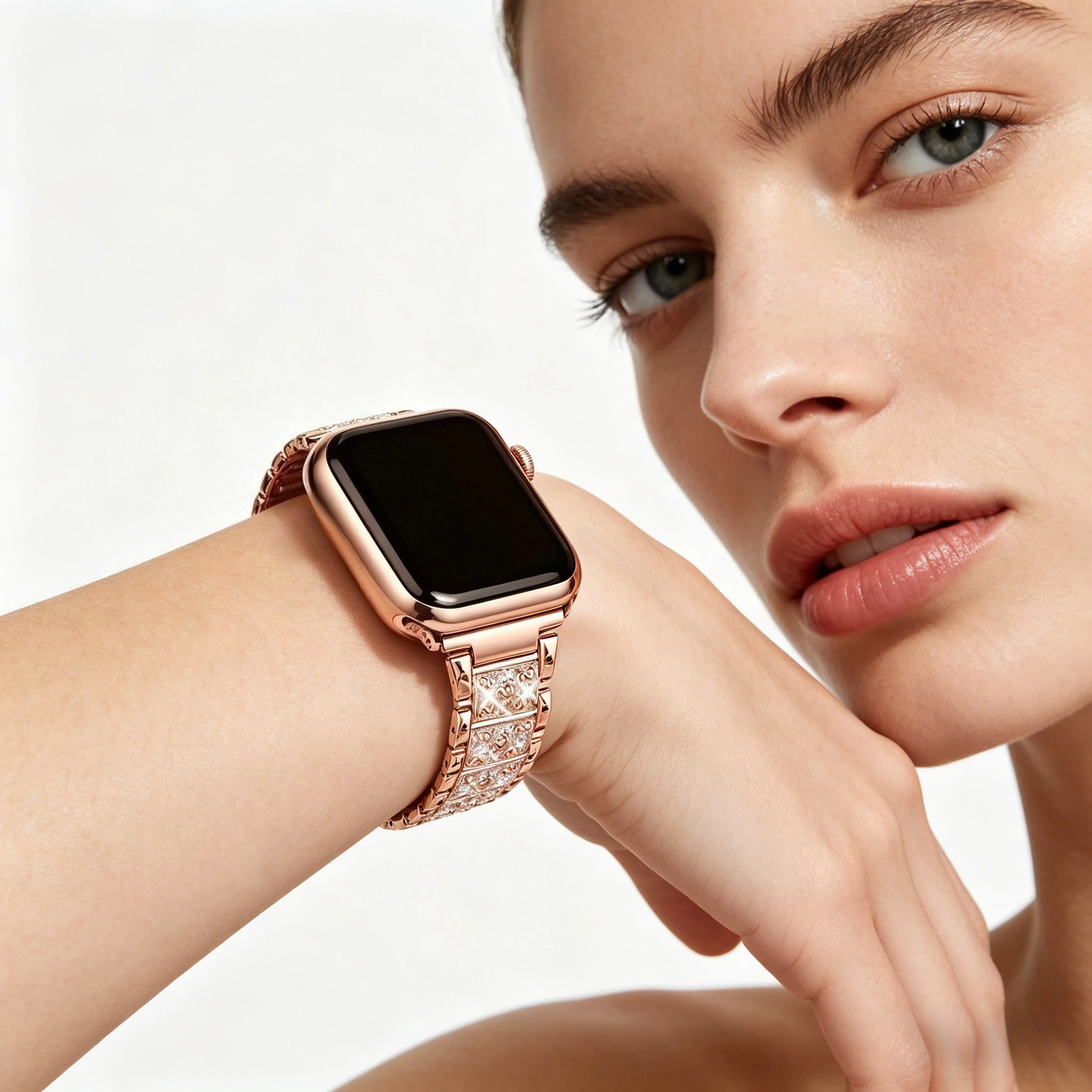 Für Apple Watch Glänzendes Armband, geeignet für Größen 38-49mm, kompatibel mit iWatch S11-1 SE Ultra Serie (Uhr nicht enthalten).