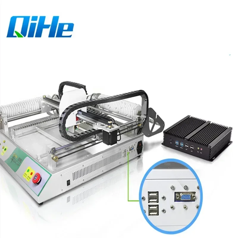 QIHE TVM802BX Automatic Led Assembly Machine Electronic Products Machinery Manual Pick and Place Machine