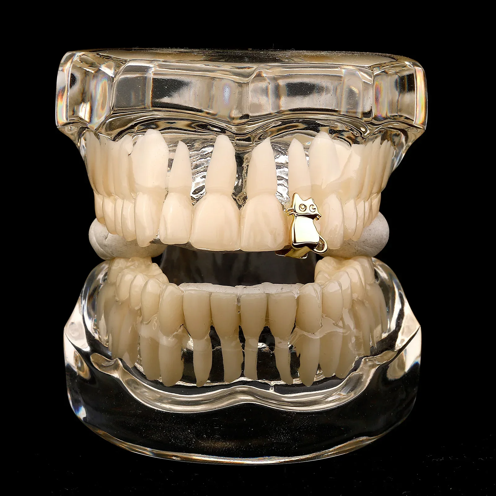 TOPGRILLZ Trend Single Animal Teeth Grillz Hip Hop Glossy Tooth Caps For Women Men Body Jewelry Halloween Decoration