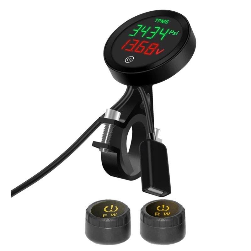 

Waterproof Motorcycle Tire Pressure Monitoring System Wireless LED Display Motorbikes Tire Pressure Monitor set