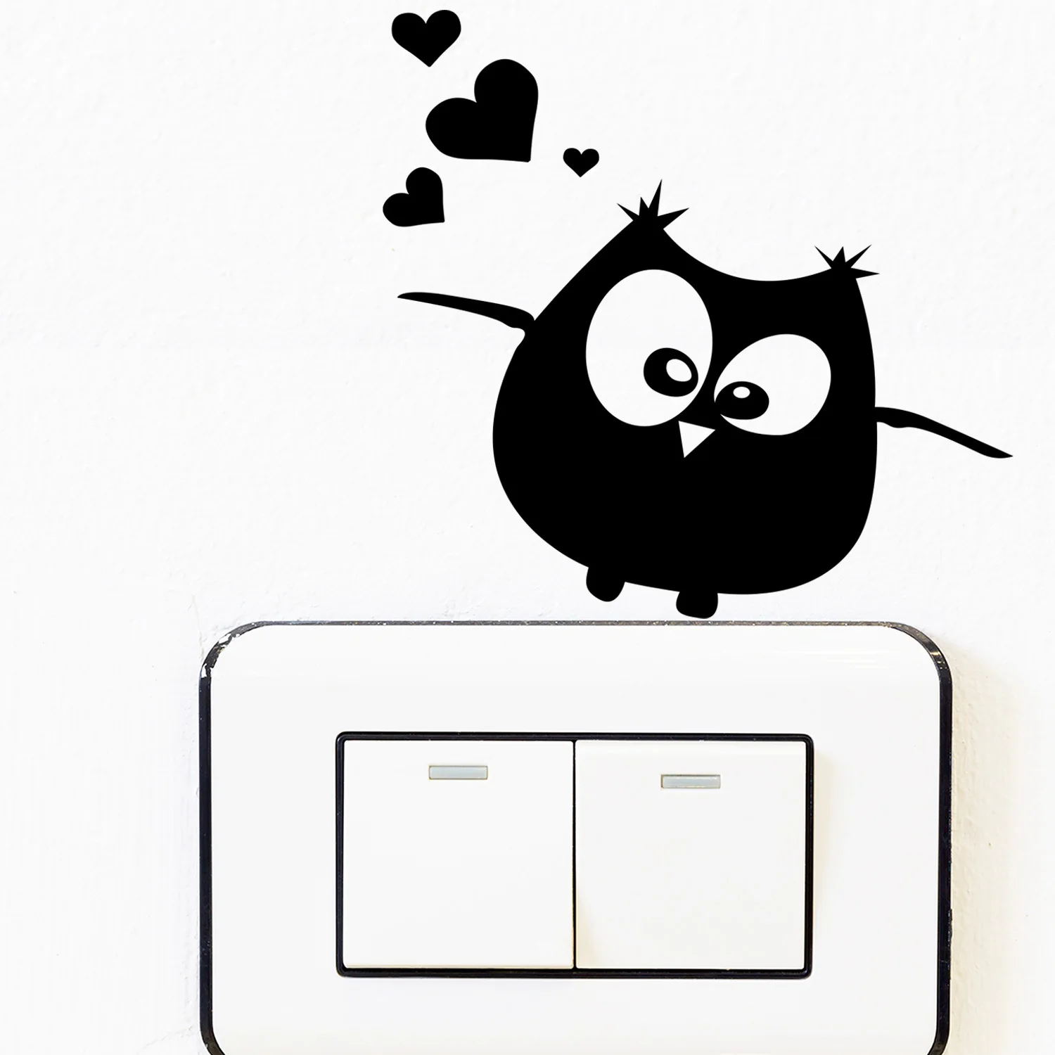 Cartoon Little Bird Owl Switch Sticker Kids Room Decoration Cute Wall Decals Bedroom Decor Socket Removable Decorative Mural