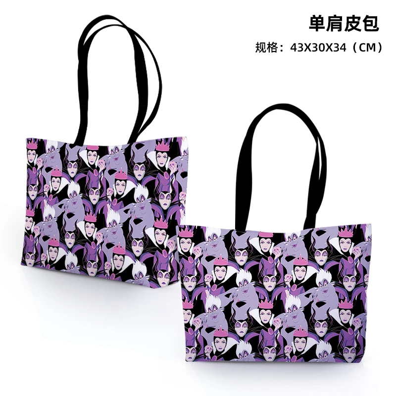 Disney Maleficent 0081 Anime borse a tracolla personalizzate PU Cartoon Shopping Bag Casual Tote Storage Handbag regalo Unisex