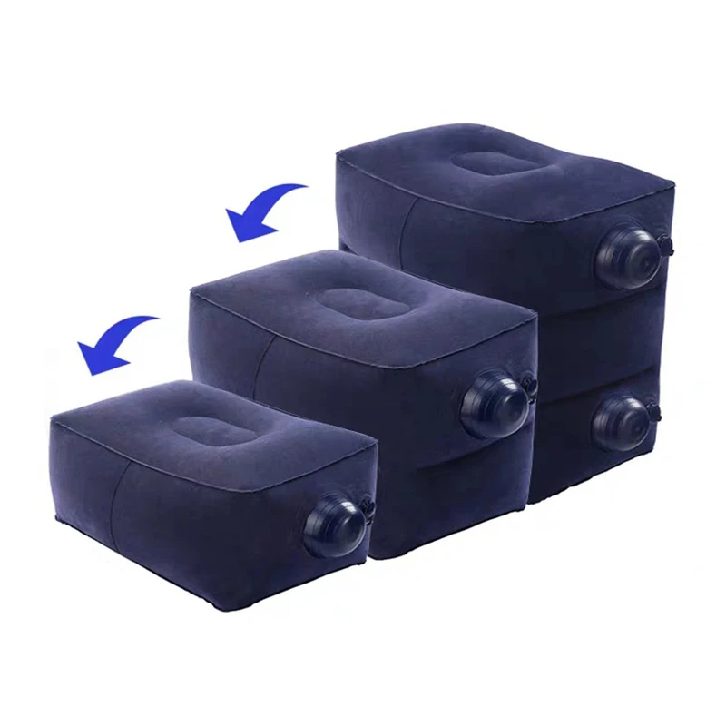 Inflatable Travel Footrest Press-Type Inflatable Foot Pad PVC Office Home Foot Rest Flight Resting Pillow Relaxing Feet Tools