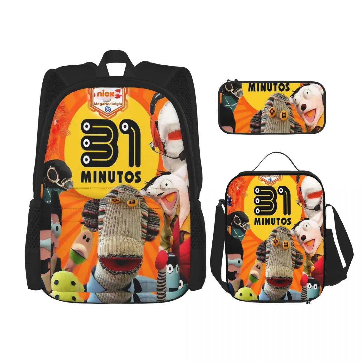 

3 шт./компл., 31-минутный чилийский комедийный рюкзак для студентов, школьные холщовые сумки Tulio Trivino, сумка для обеда, пенал