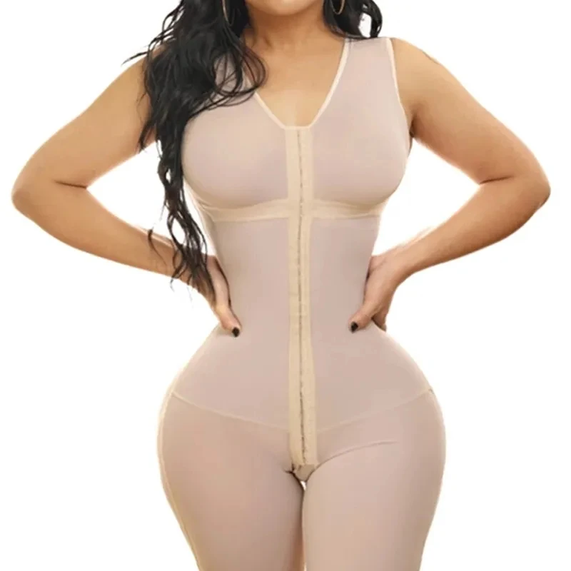 Women Corset Breathable Shapewear Strong 3 Level Clasp Bodysuit with Arotch Opening Weight Loss Shapewear Fajas Colombianas