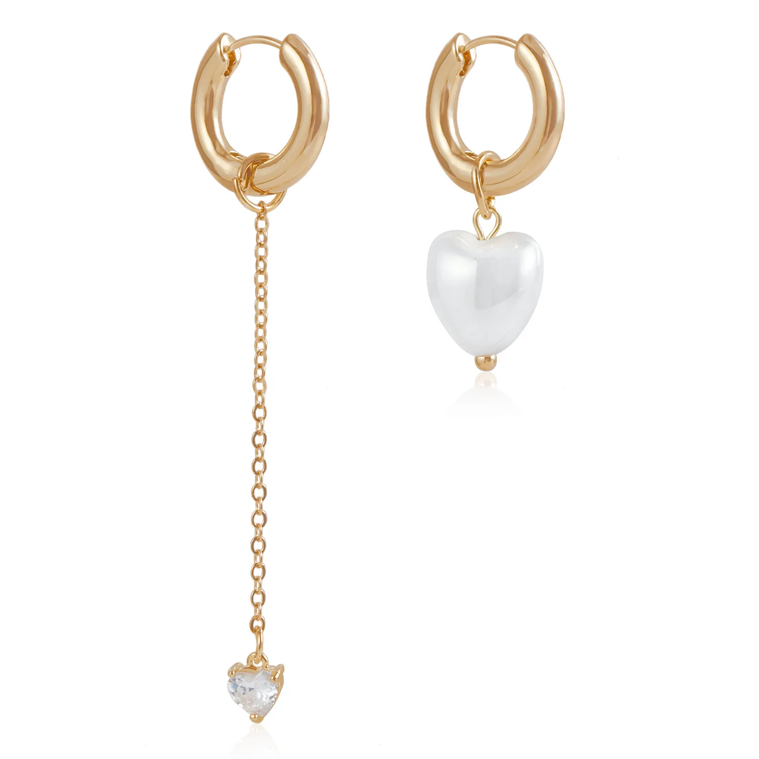 New fashion trend  jewelry Tassel love earrings Heart pendant small design ear buckle earrings