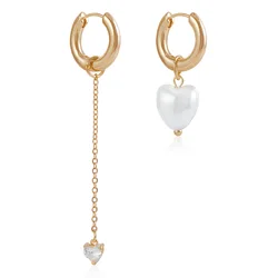 New fashion trend jewelry Tassel love earrings Heart pendant small design ear buckle earrings