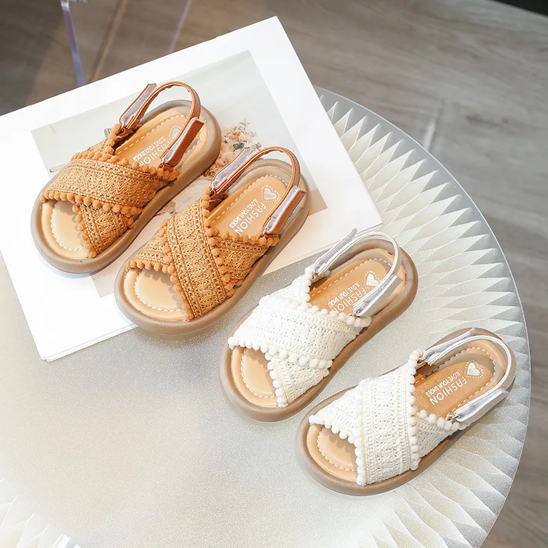 Sandalias amigables con la piel para niños, sandalias perezosas de verano con suelas suaves, zapatos de playa