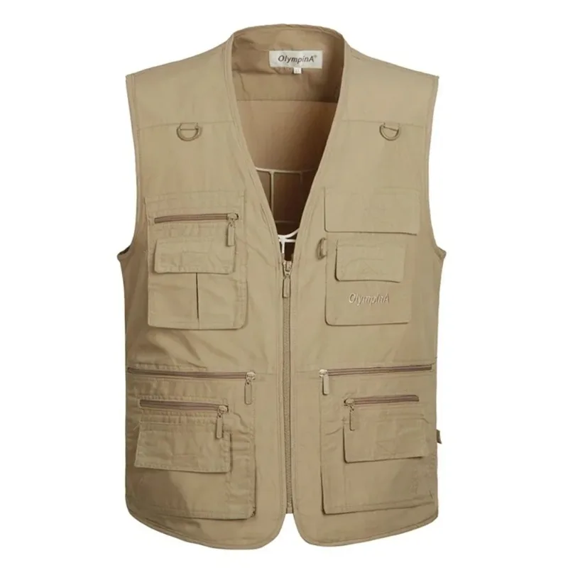 

Colors Large Size Quick-Drying Work Vest Mens Fishing Camping Sleeveless Jacket Outdoor Male Waistcoats with Many Multi Pocket