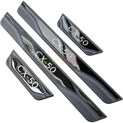 For Mazda CX-50 CX50 Skyactiv-G Accessory 2024 2023 Chrome Car Door Sill Scuff Plate Kick Entry Guard Pedal Protector Cover Trim